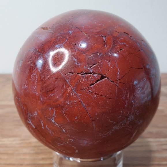 1.6 lbs Red Jasper Crystal Sphere 81mm 1.6 Pounds - Picture 4 of 14